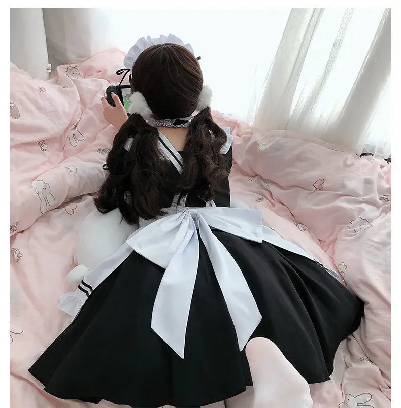 Black White Lolita Maid Costume