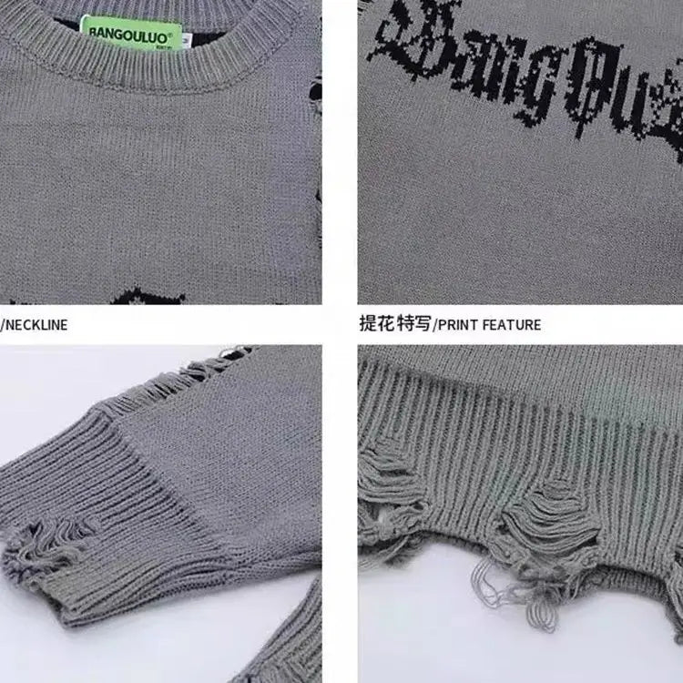 Unisex Hollow Hole Street Sweater