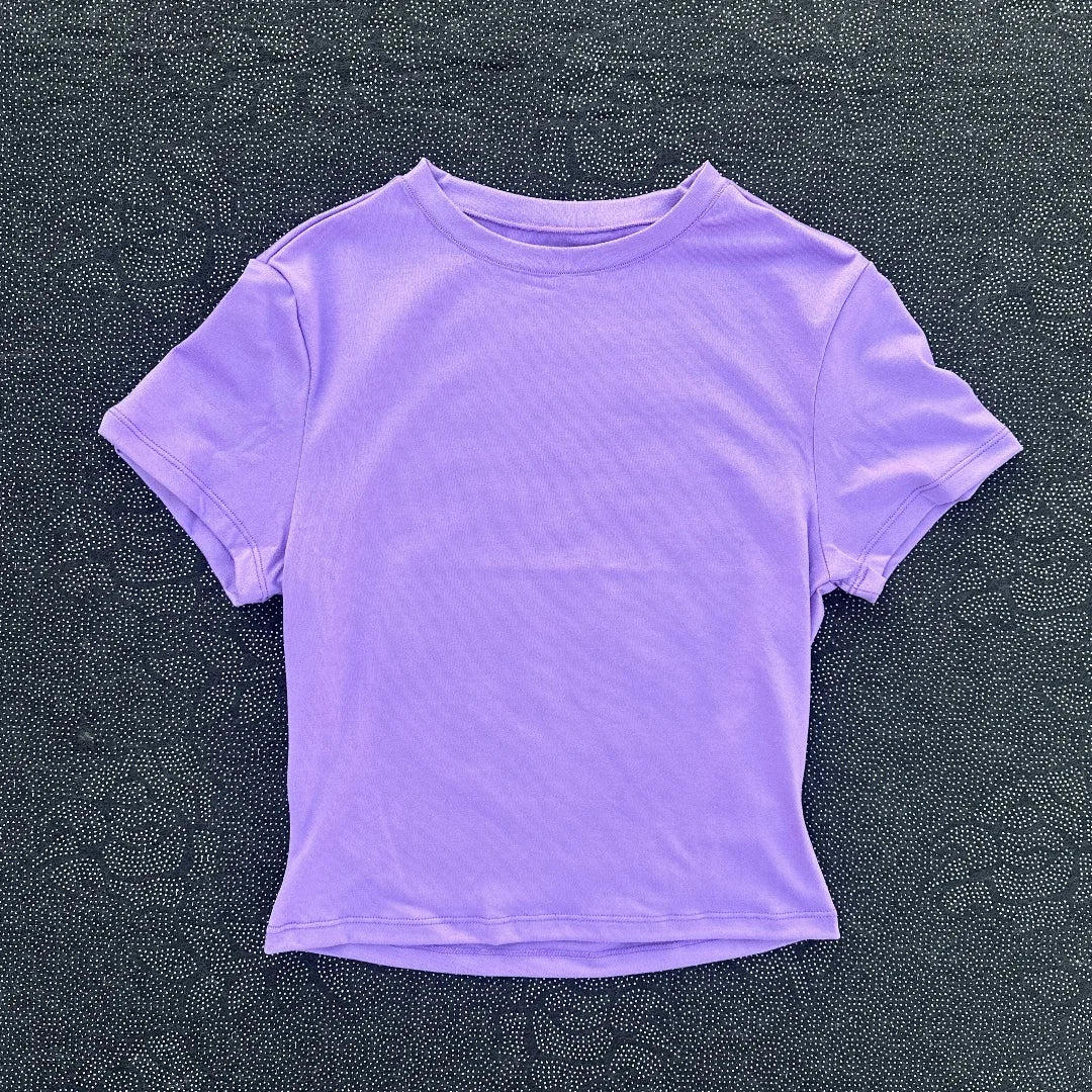 Women's Short Sleeve Yoga Crop Top – Soft Breathable Training Shirt