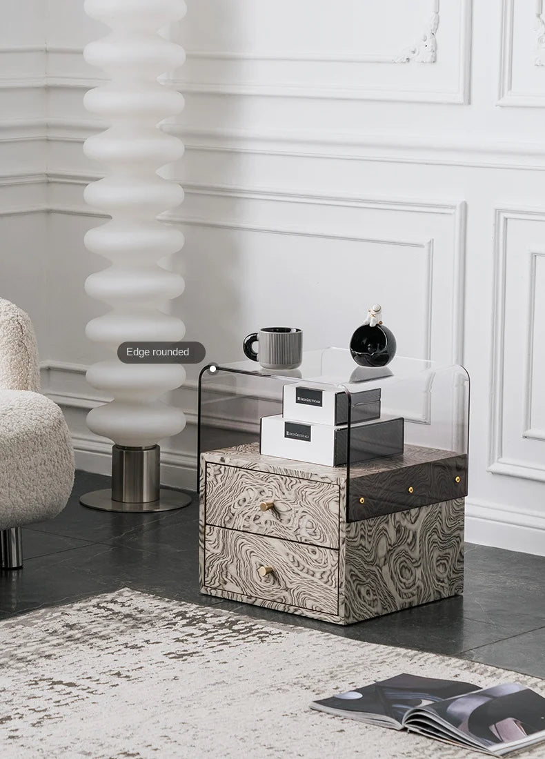 Modern Acrylic Bedside Storage Cabinet