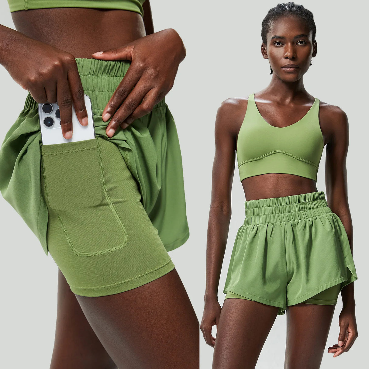 مجموعة رياضية سريعة الجفاف للنساء في الهواء الطلق