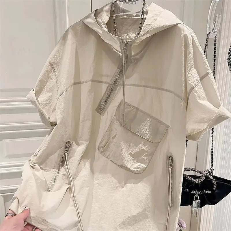 Short Sleeve Y2K Hoodie