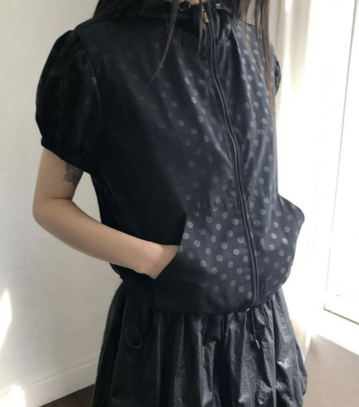 Streetwear Summer Polka Dot Hooded Jacket