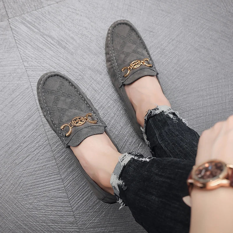 Men Solid Color Big Size Loafers