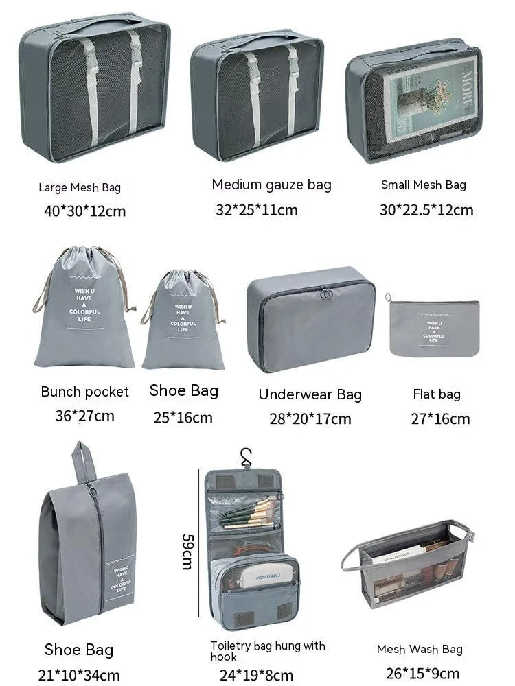 10/7-Piece Travel Organizer Set – Suitcase Packing Cubes