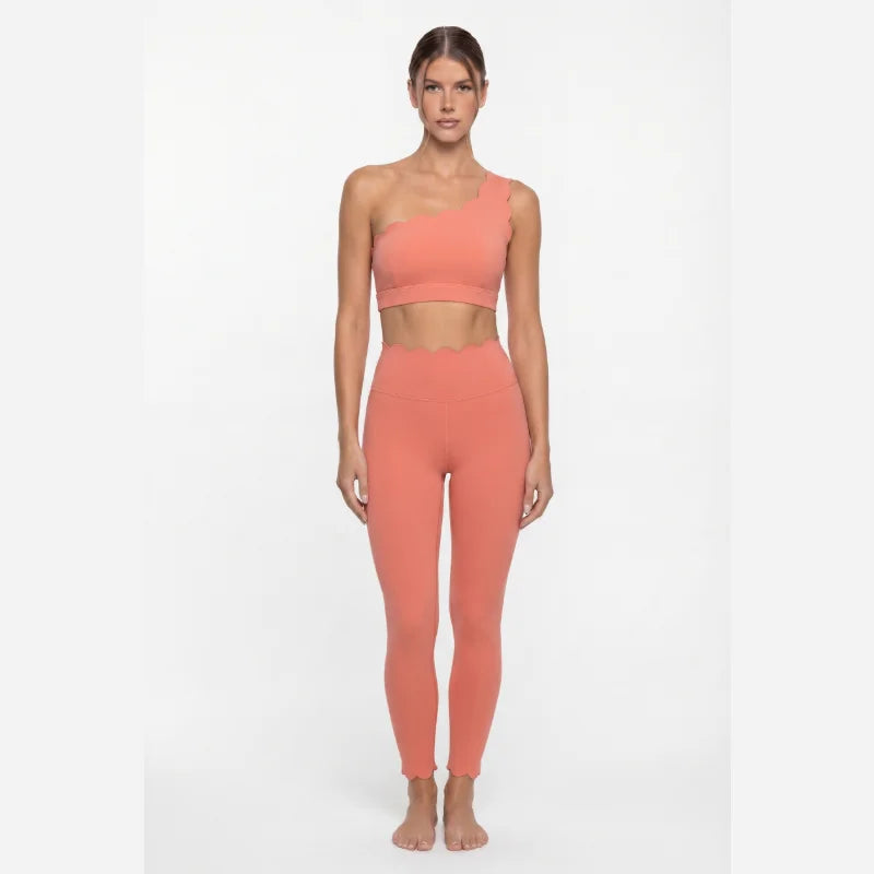Blush One-Shoulder Yoga Set