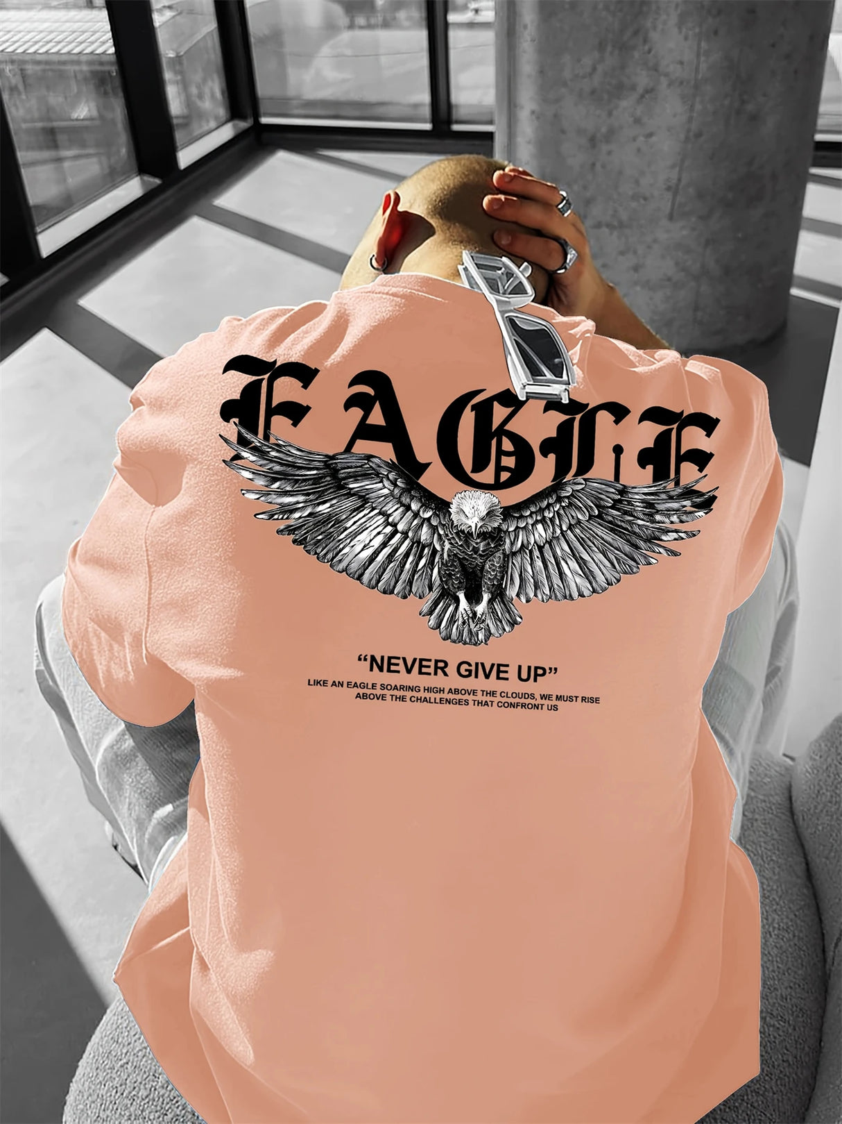 تي شيرت رجالي قطني برسومات جرافيكية