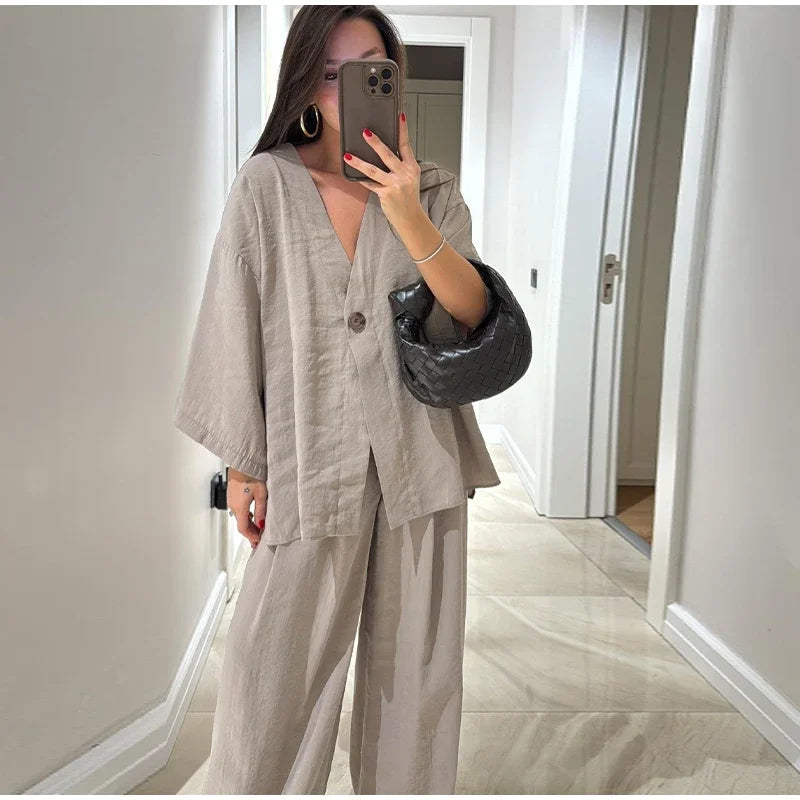 Women's Linen 2 Piece Set