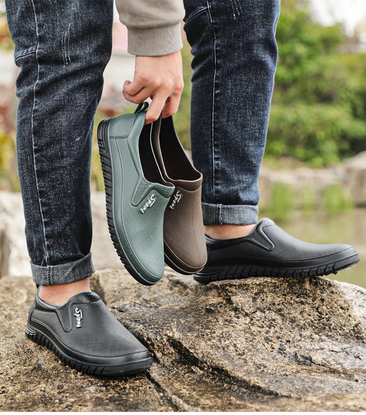 أحذية مطر رجالية منخفضة القطع