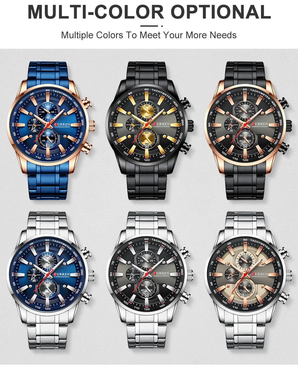 CURREN Luxury Men’s Quartz Chronograph Watch