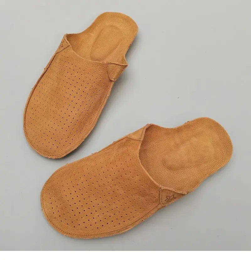 Men Retro Leather Mules