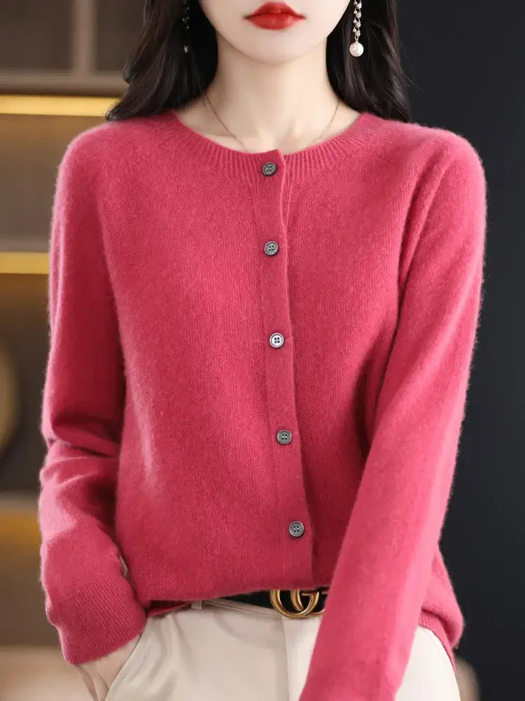 Women Merino Wool Cashmere Cardigan