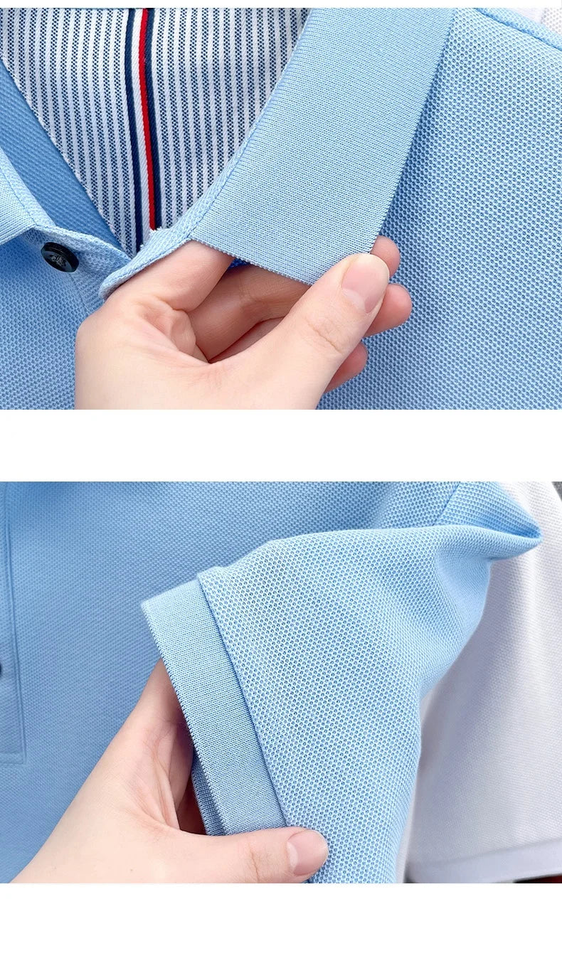 قميص بولو رجالي قطني مطرز