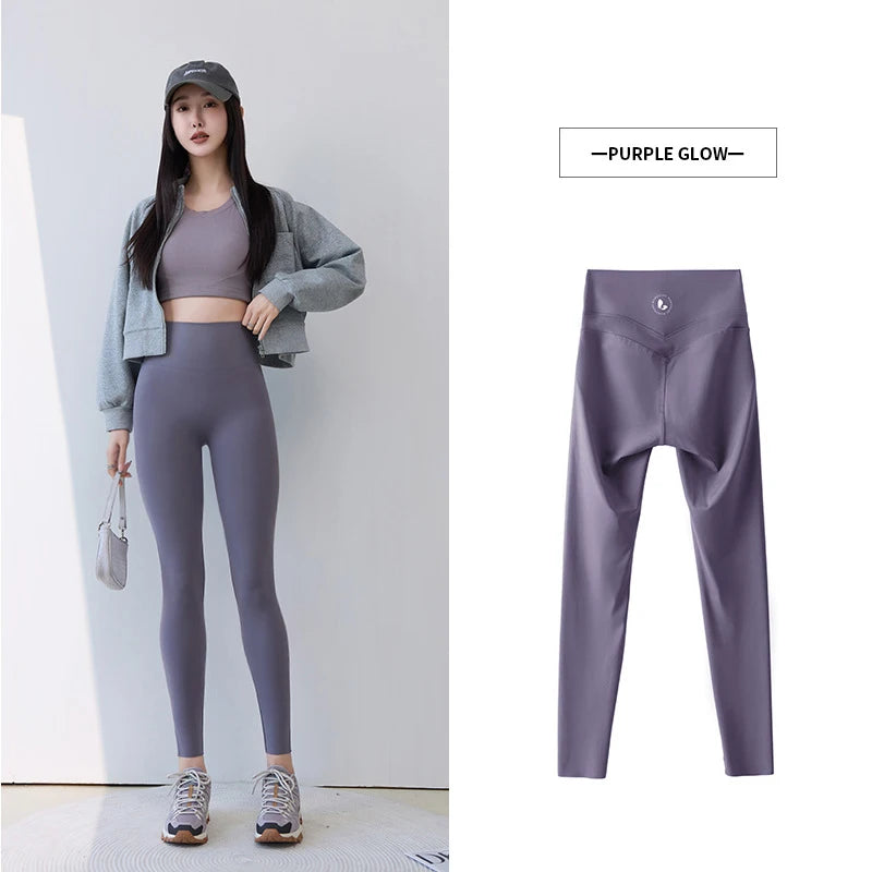 Women High Waist Push Up Sharkskin Leggings