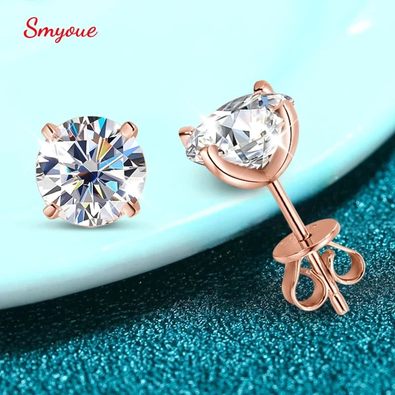 925 Sterling Silver Moissanite Stud Earrings