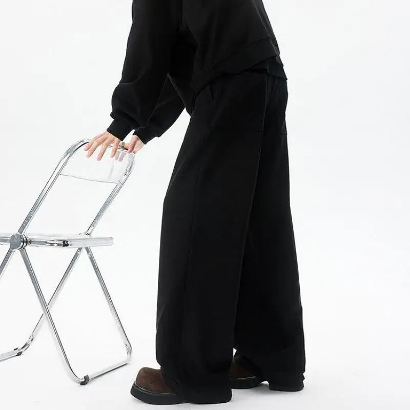 Men's Plus Size Vintage Pleated Trousers – Wide Leg