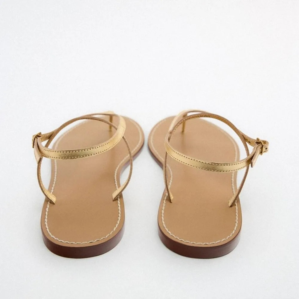 صنادل مسطحة بتصميم جنية للنساء، أحذية صيفية