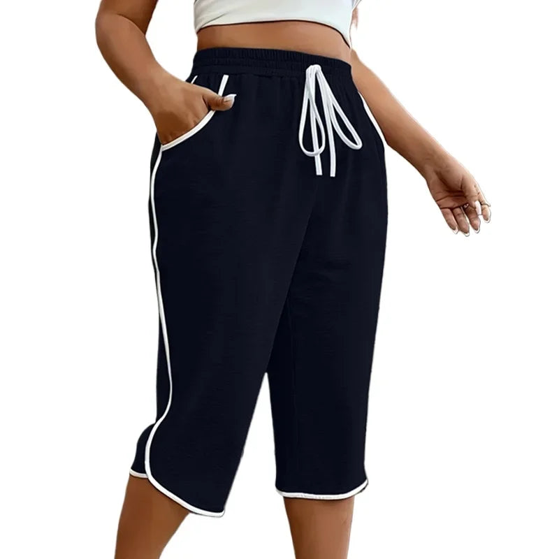 Women's Plus Size 3/4 Pants – Stretchy Casual