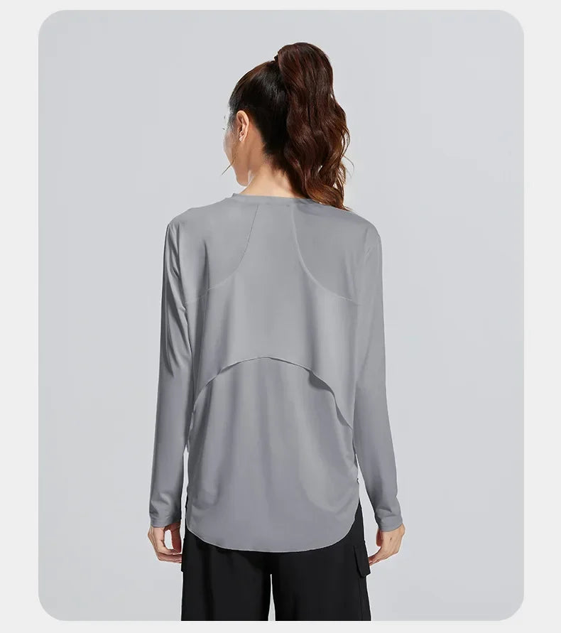 قميص يوغا نسائي فضفاض