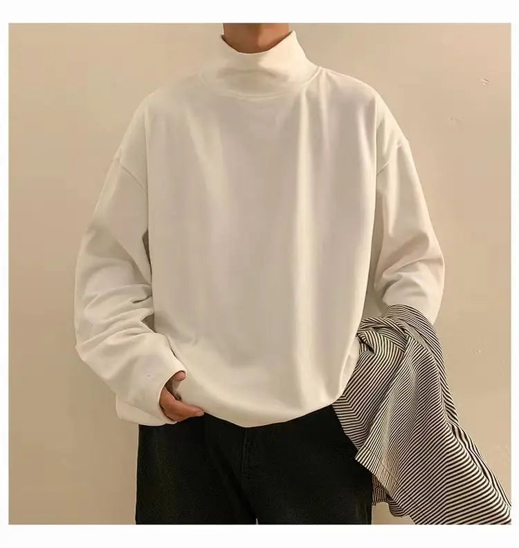 Men Velvet Slim Fit Turtleneck