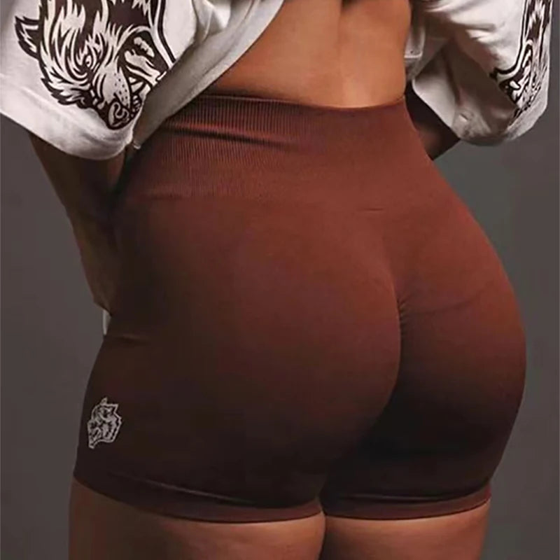 Women's Wolf Head Yoga Shorts