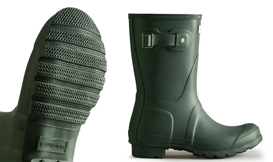 حذاء نسائي من الجلد المطرز حتى منتصف الساق