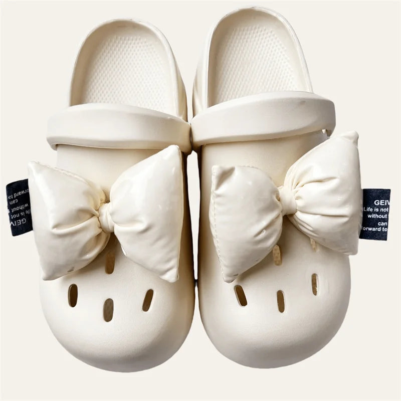 Women Bow Shoe Charms Glossy Accessories