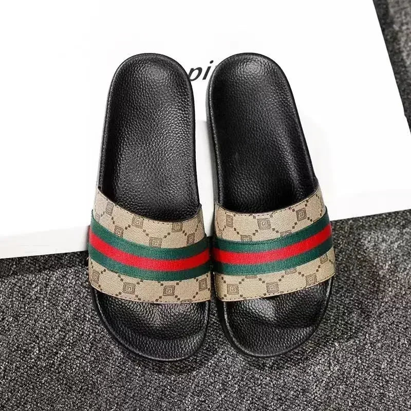 Men Designer Snake Print Slides