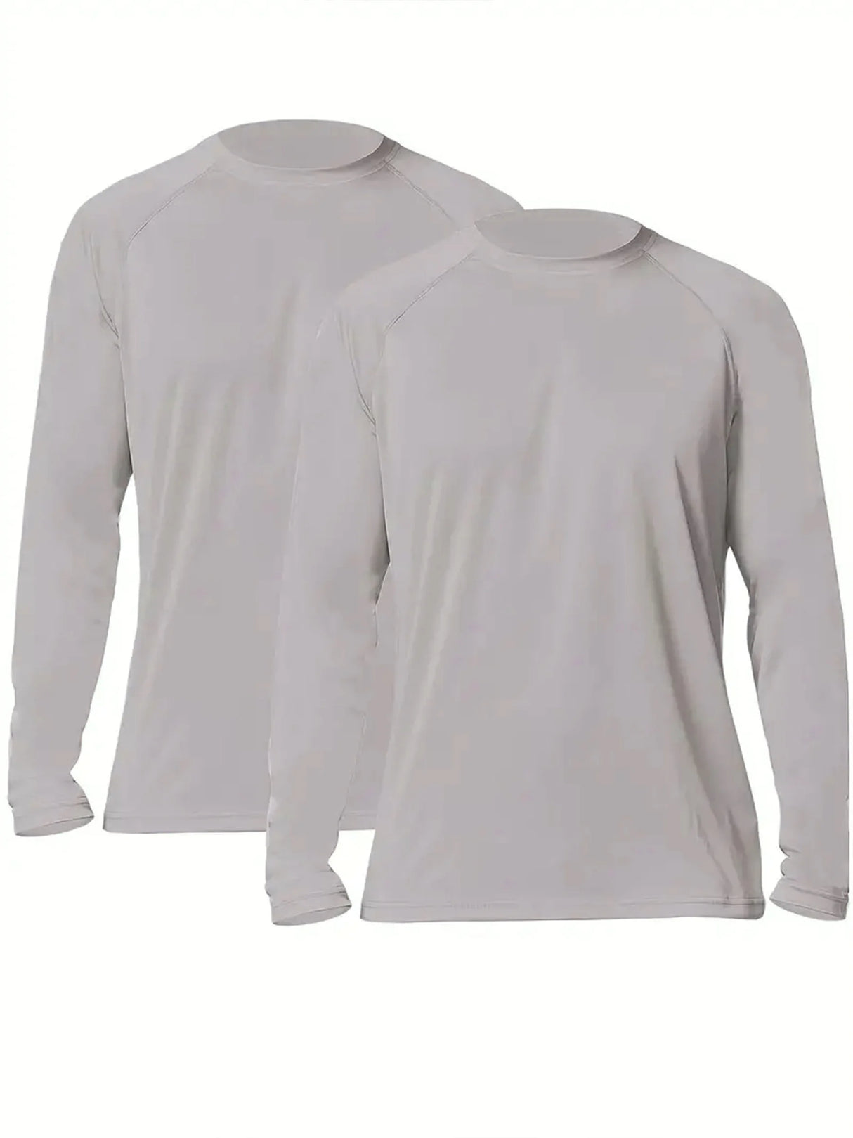 Men's Plus Size Solid Long Sleeve T-Shirt – UV Protection