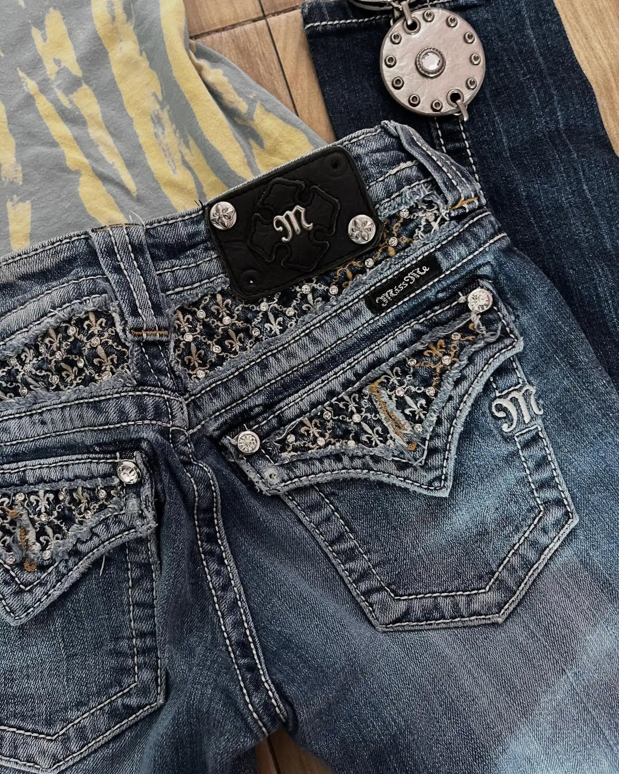 Miss Me Y2K Rhinestone Wide Jeans