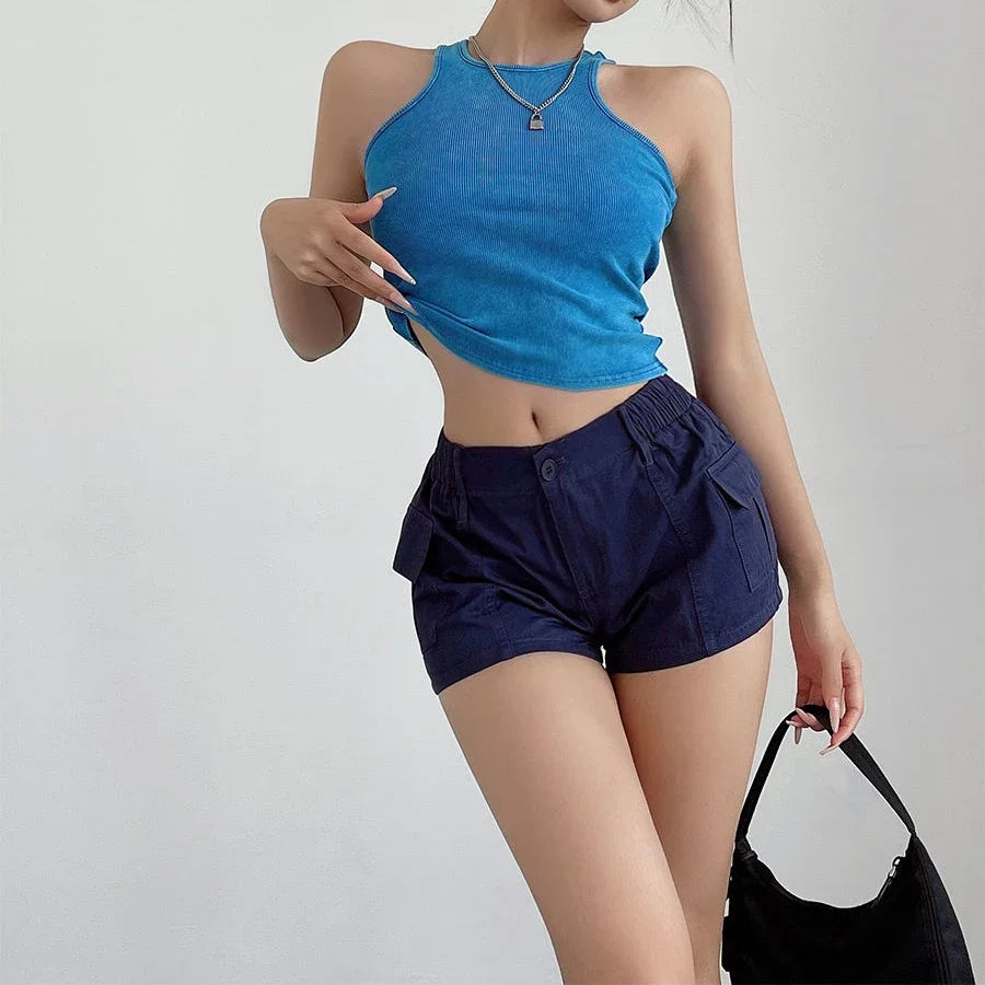 Women's High Waist Cotton Shorts