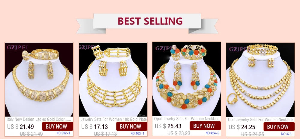 Dubai 18K Gold Plated Jewelry Set