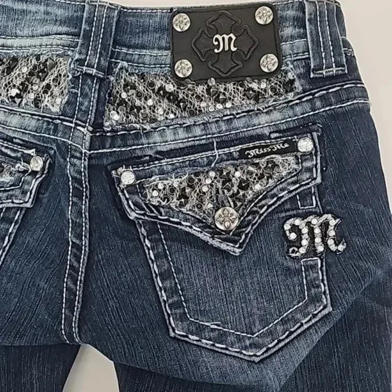 Miss Me Y2K Rhinestone Wide Jeans