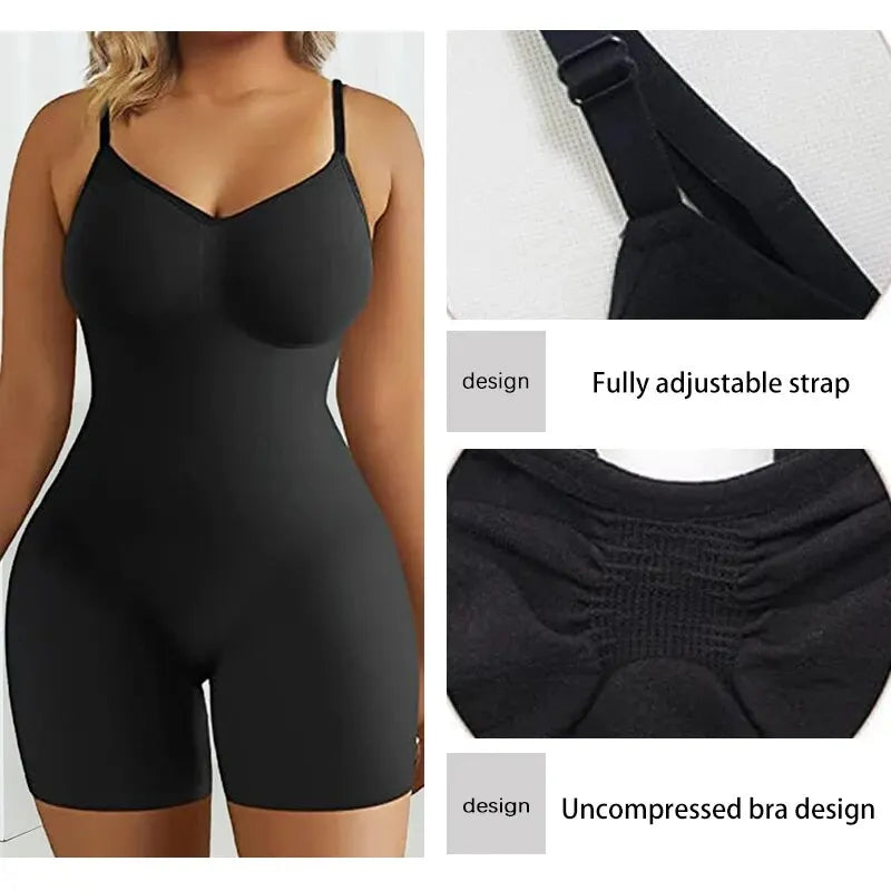 Women's Seamless Tummy Control Bodysuit – Stretch Shapewear Body Shaper