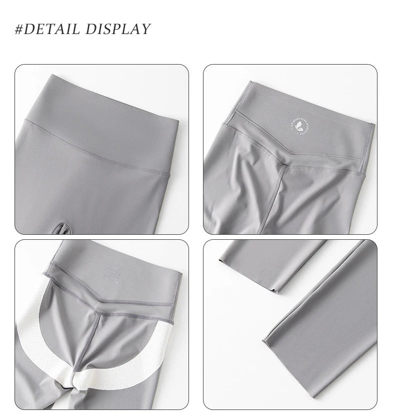 Women High Waist Push Up Sharkskin Leggings