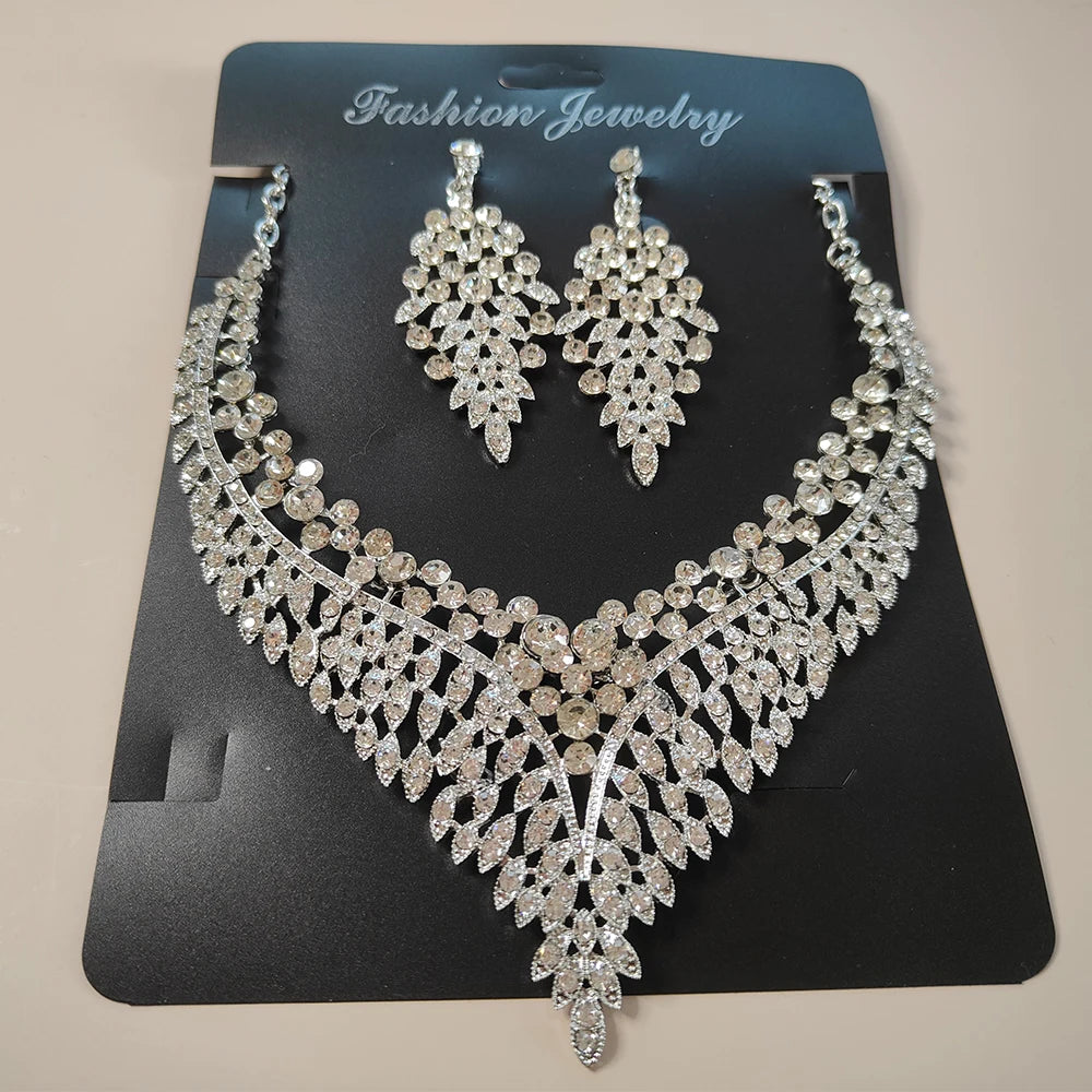 Red Crystal Bridal Statement Jewelry Set