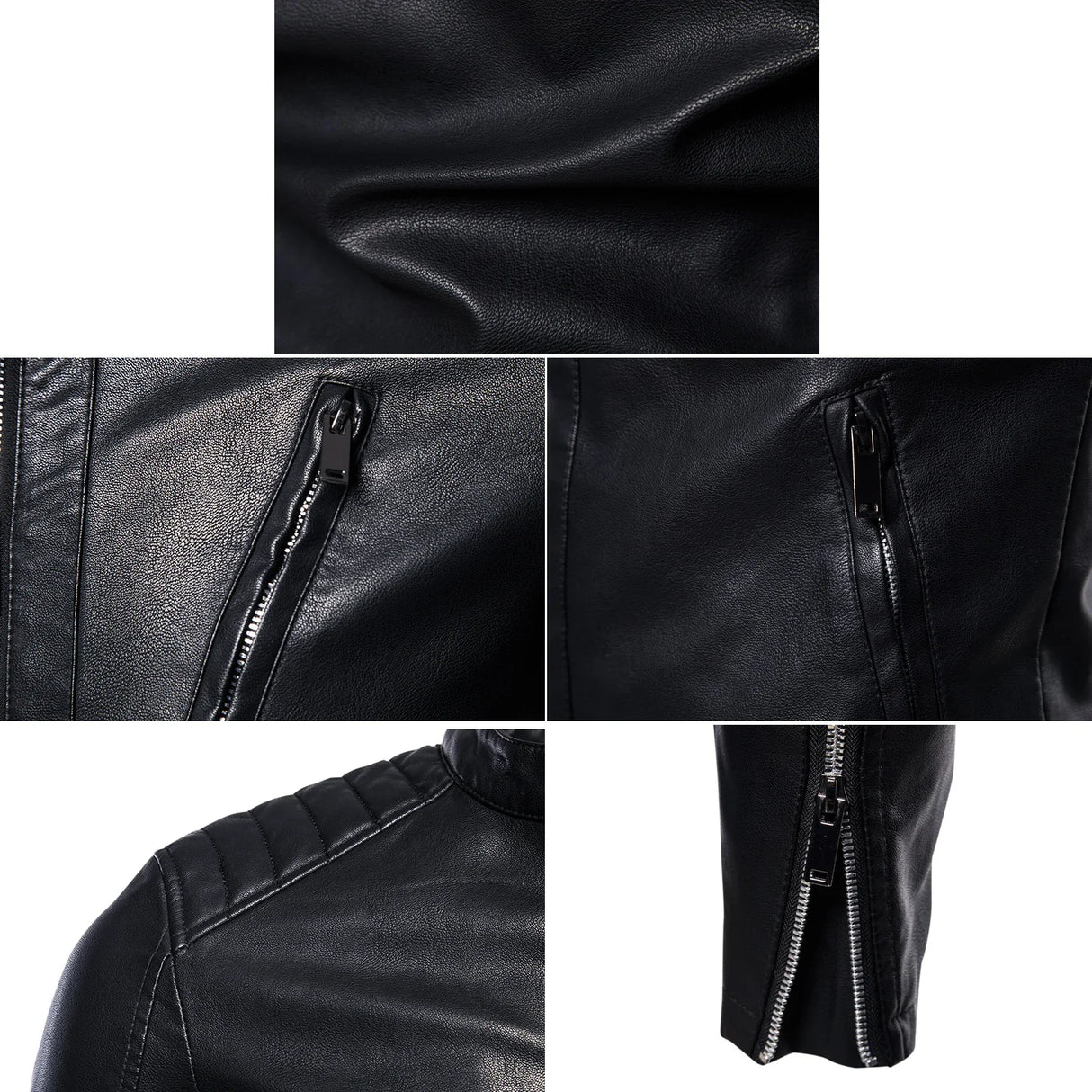 Men Faux Leather Motorcycle Jacket