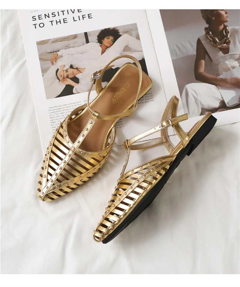 Women’s Pointed Toe Flat Roman Sandals