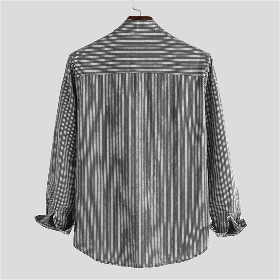 Men's Plus Size Striped Cotton Shirt – 4XL 5XL