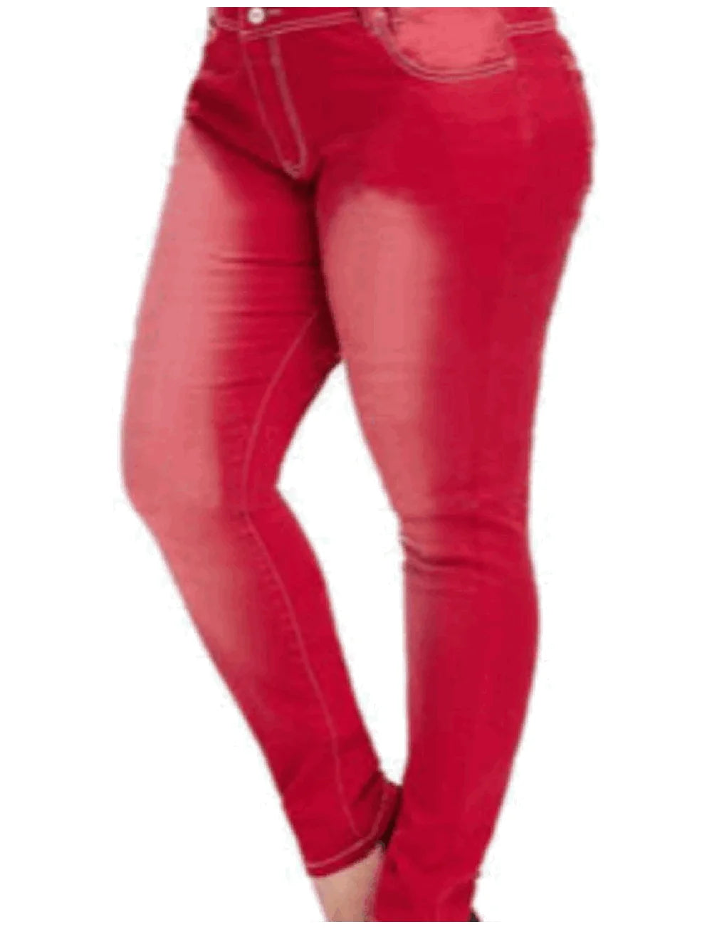 بنطلون جينز نسائي بخصر مرتفع ومقاسات كبيرة