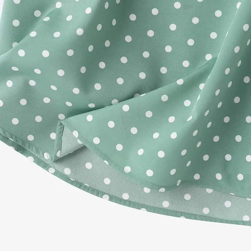 بلوزة تونيك كبيرة الحجم منقوش عليها نقاط بولكا للنساء