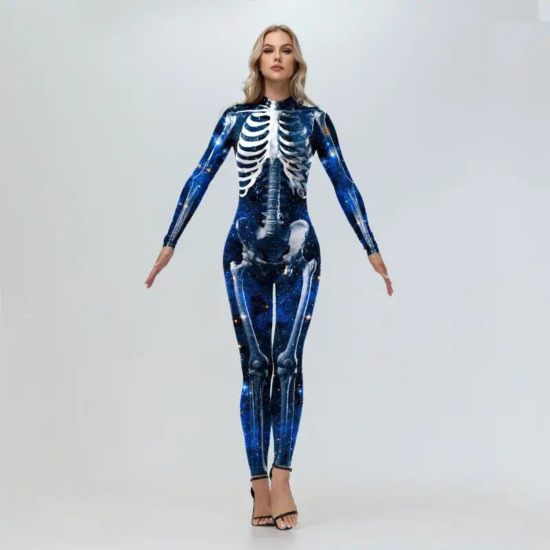 Zombie Skeleton Bodysuit Halloween Jumpsuit Costume