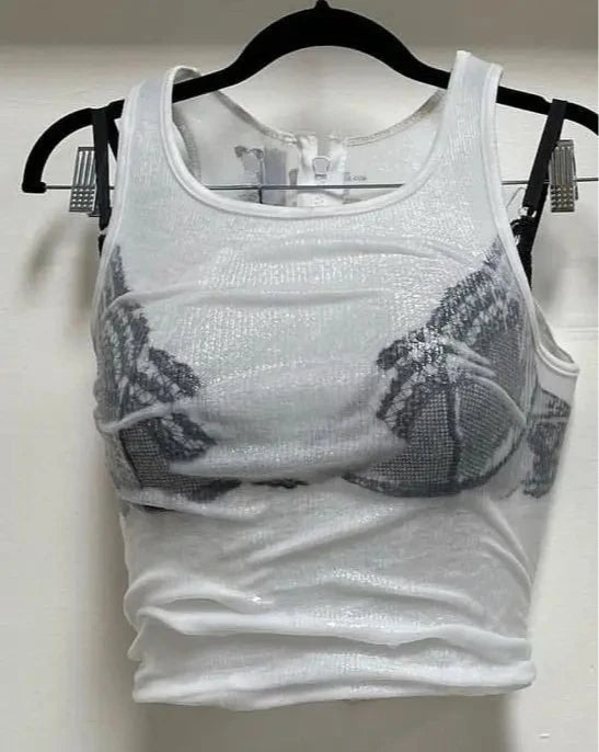 White Knitted Sleeveless Vest Top