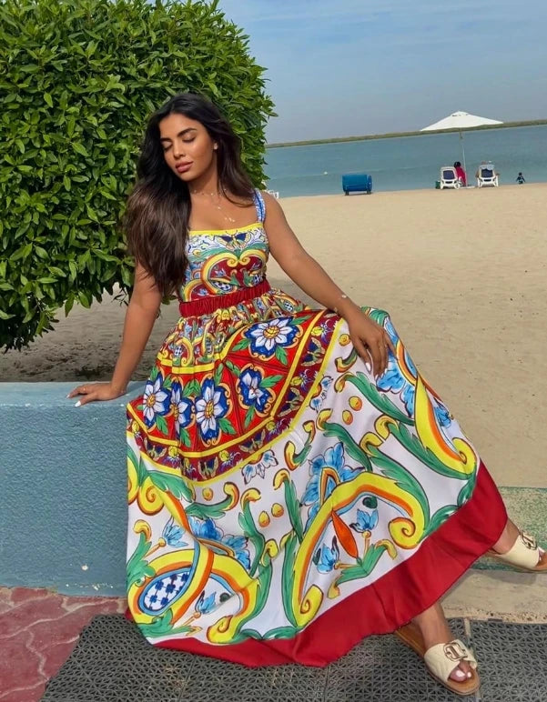 Vintage Print One Piece