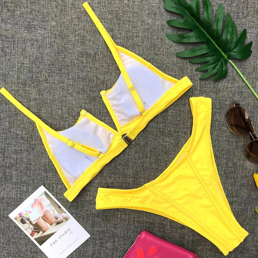 Denim V-Thong Bikini