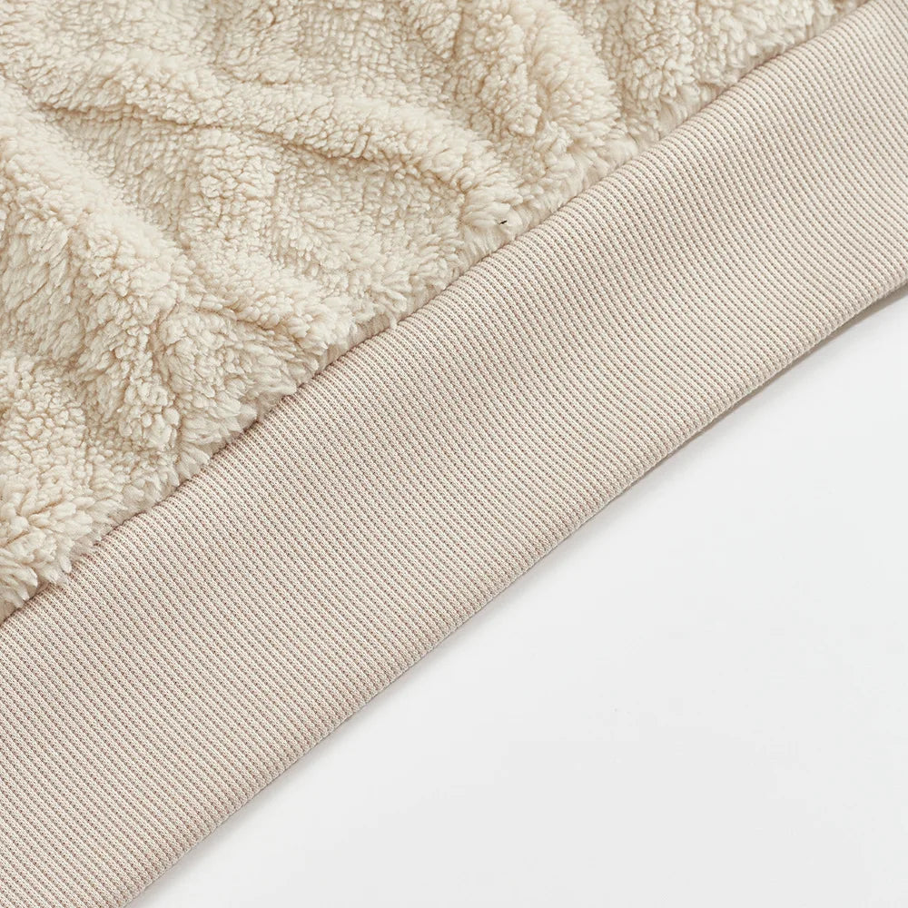 Men Velvet Hooded Pullover Sweater