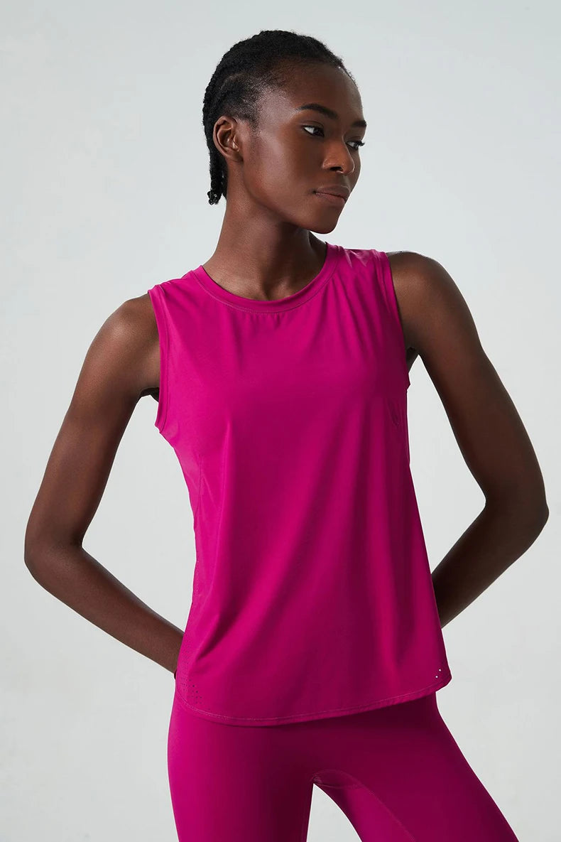 بلوزة رياضية نسائية فضفاضة بدون أكمام