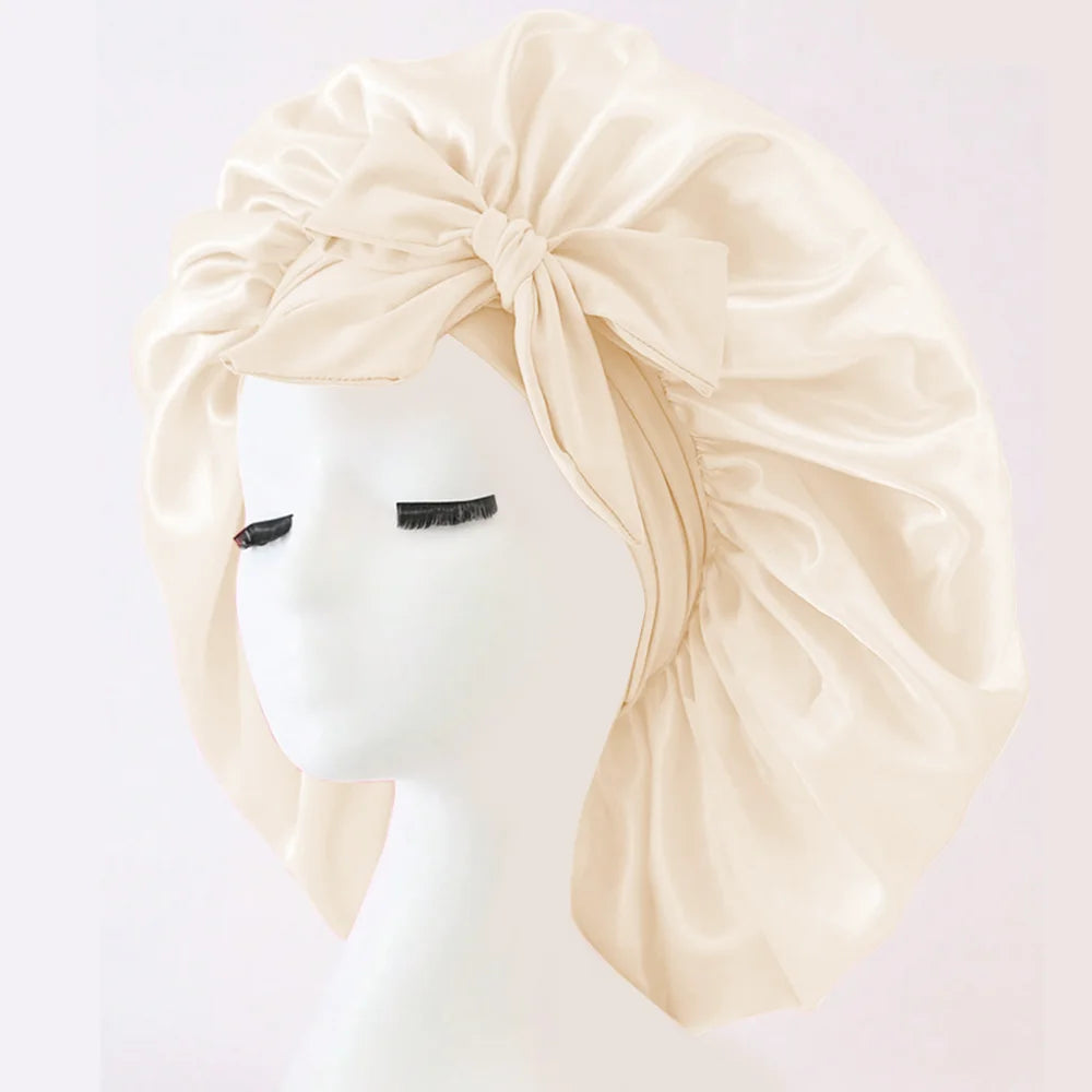 Adjustable Silk Satin Bonnet for Sleeping – Hair Protection