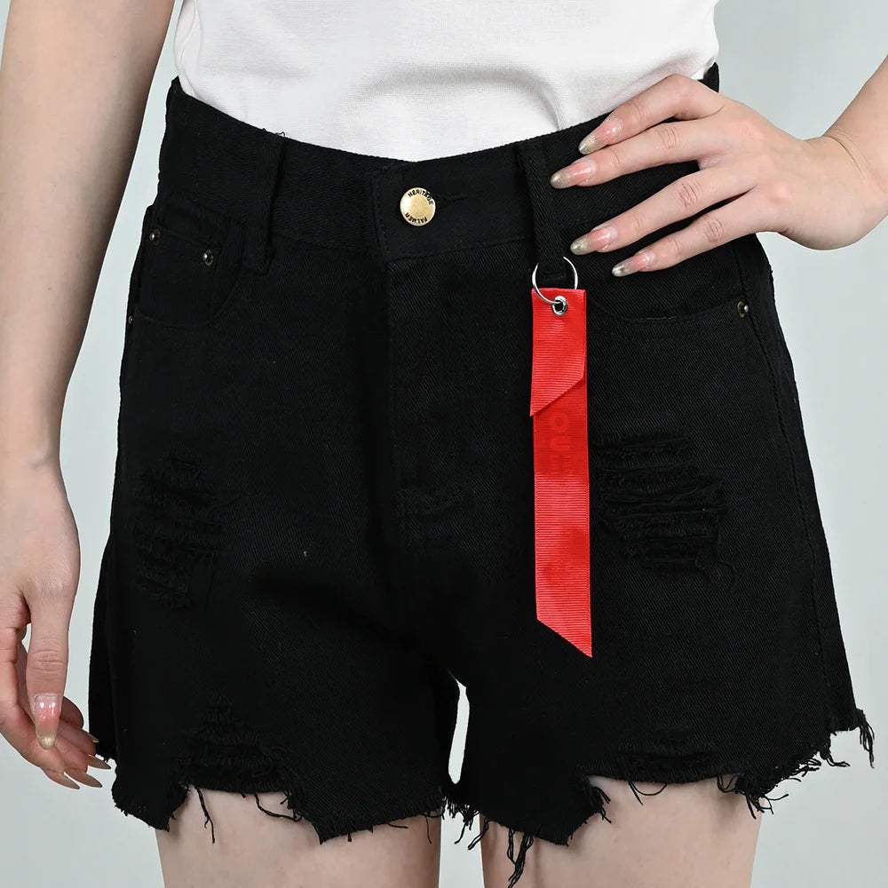 Summer Women's High-Waist Denim Shorts with Pockets