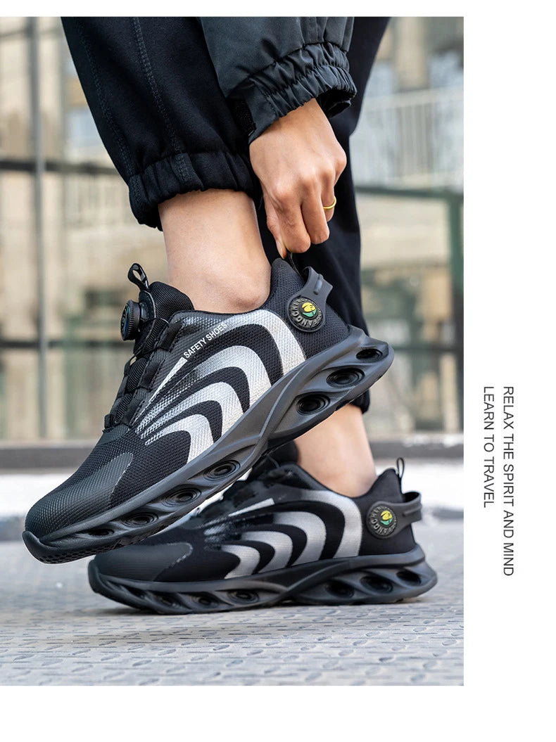 أحذية أمان خفيفة الوزن للرجال مزودة بإبزيم دوار